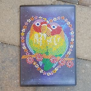 Jeweled Parrots Soft Leather notebook/journal NWOT